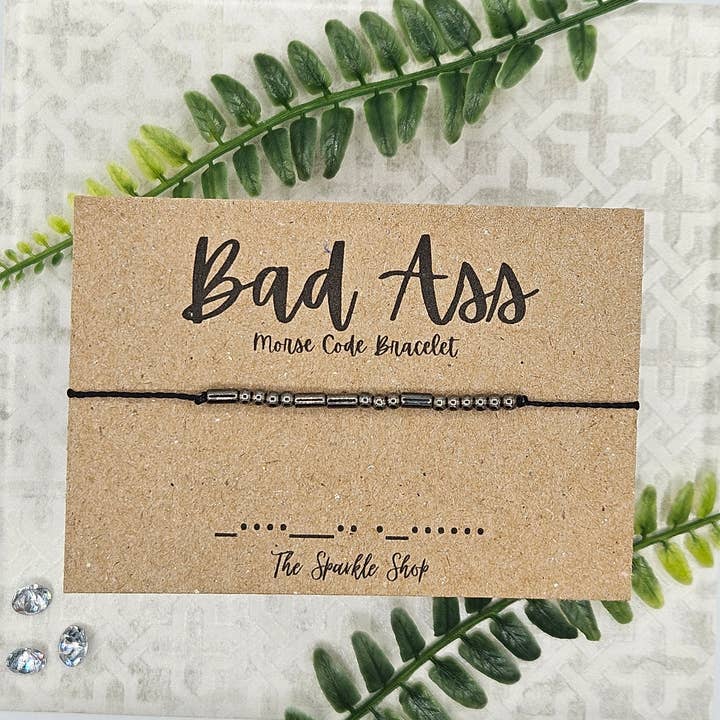 The Sparkle Shop - Wholesale Beaded Bracelet - Handmade Morse Code Bracelet - Badass1