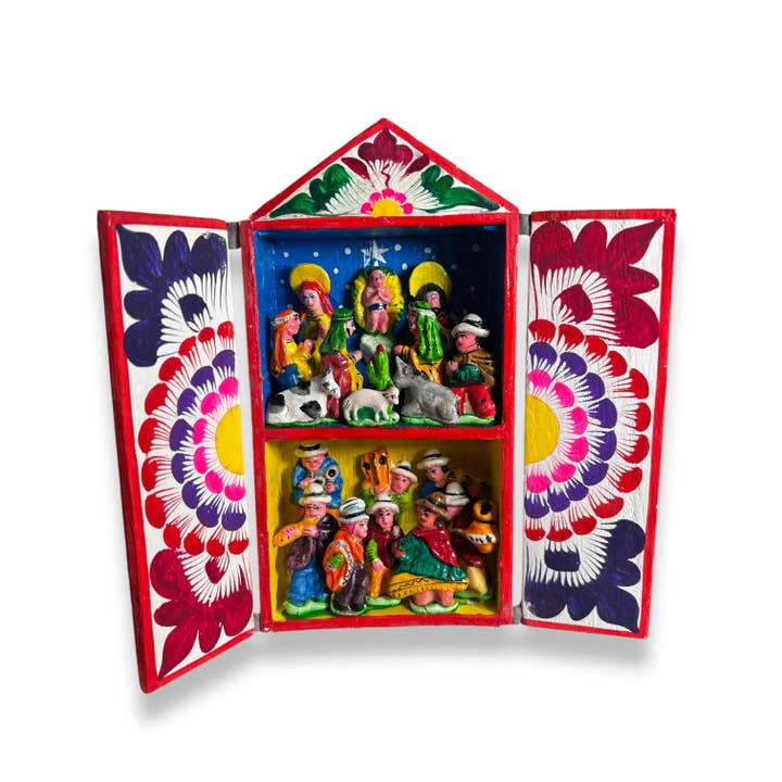 Zoe Artcrafts - Wholesale Decorative Figurine - Nativity Retablos Peruvian Decor, Folk Art, christmas indoor