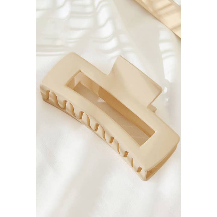 Hana - Wholesale Hair Clip - Women's - Solid Color Rectangle Shaped Hair Claw