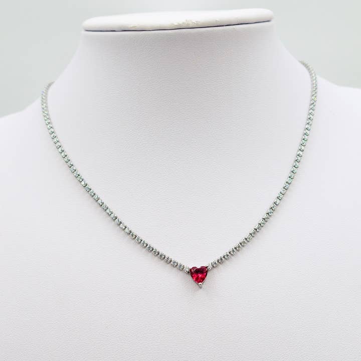 AURORA RED SET ~ Acciaio Inossidabile - Collana, bracciale tennis + Anello in cubic zirconia for wholesale by Daemon srls