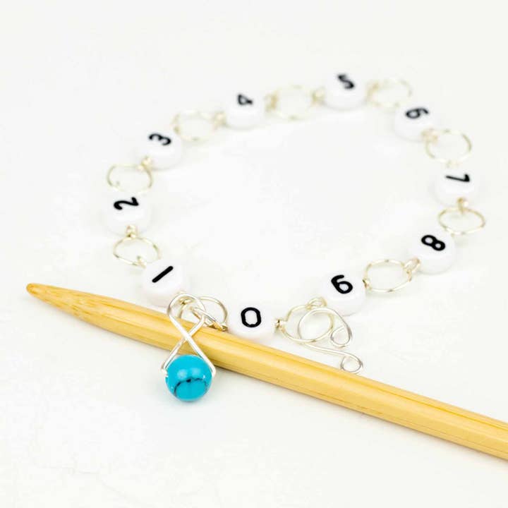 Compteur de rangées en forme de cercle turquoise pour la vente par Twice Sheared Sheep