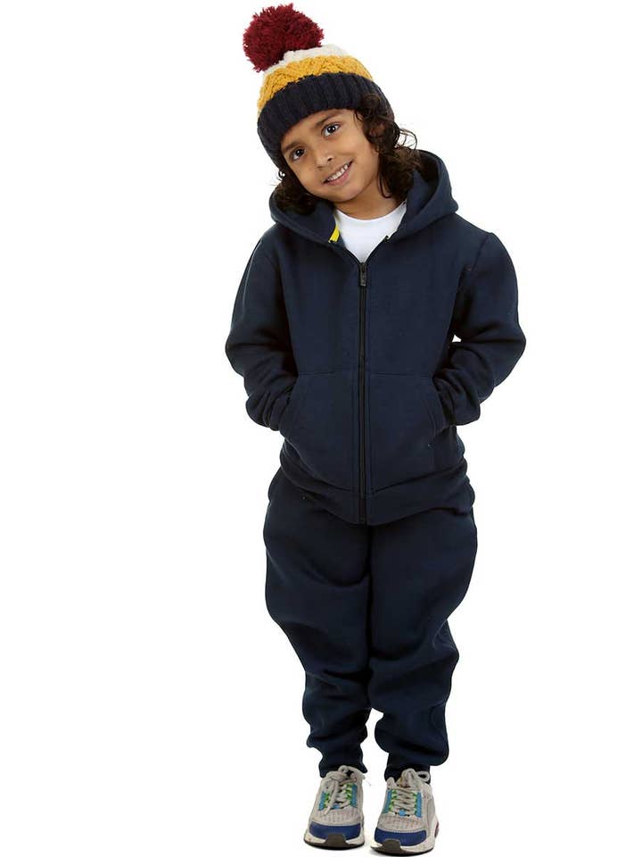 Trendy Toggs Kids Fleece Zip Up Navy Blue Tracksuit for wholesale on Faire