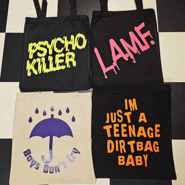 Canvas Tote Bags. Punk set 1 for wholesale by Flip The Record