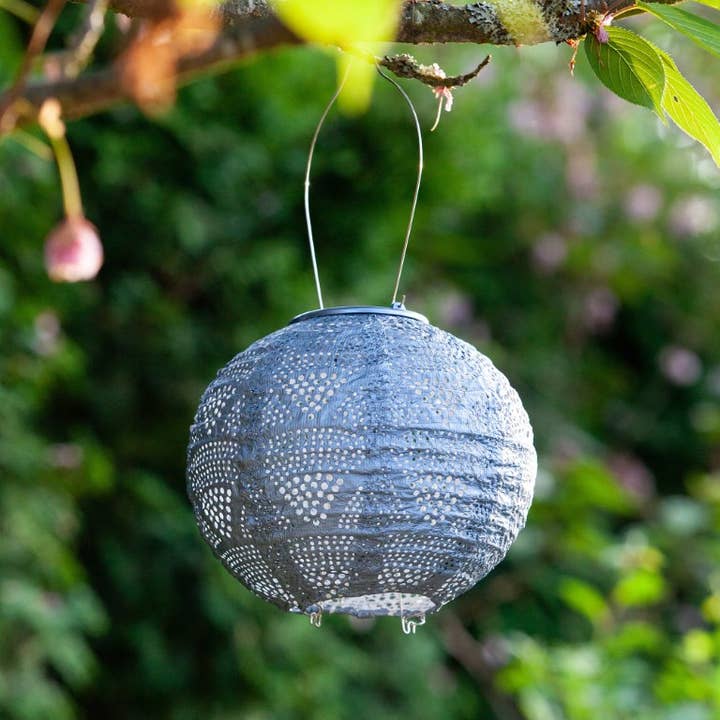 Allsop Home & Garden - Vente Lampe d'extérieur/de jardin - Lanterne solaire Stella Globe de 8 po, bleu métallisé3