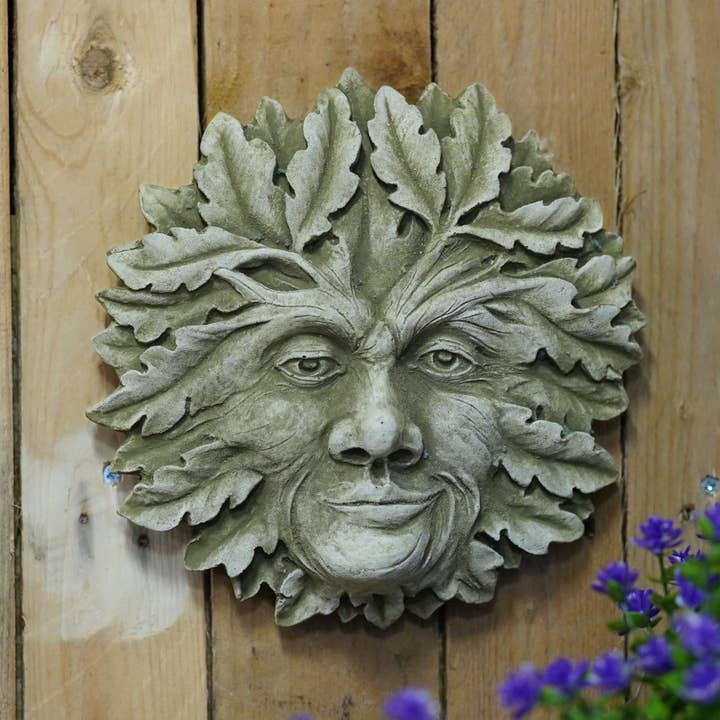 Placa Greenman Jack — Estátua de Pedra, Ornamento de Jardim para Exterior por atacado de Vale Ornaments