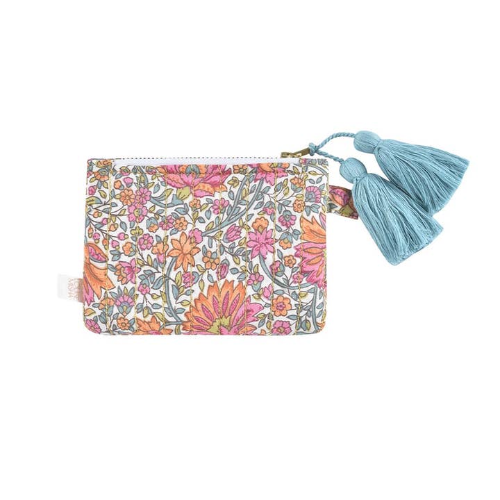 Jardin d hiver en ivoire Lois Wallet - Tassels - flowers - orange - pink - green for wholesale on Faire