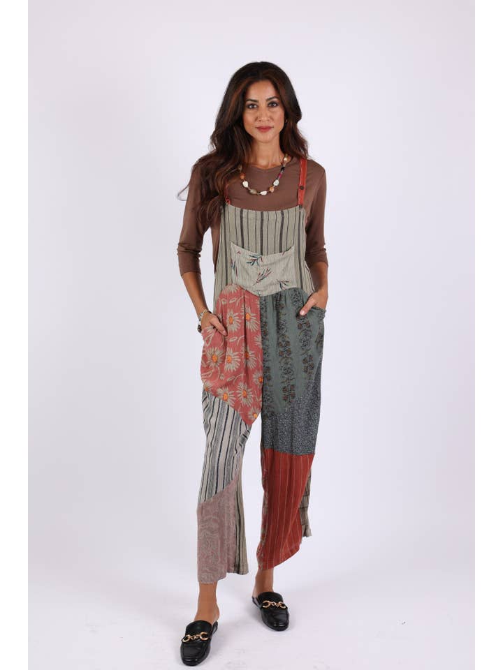 Sacred Threads - Wholesale Overalls - Women's - Patchwork Overall: Wild woven Rustic Dream5