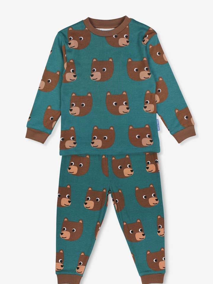 Pijama infantil de algodão orgânico com estampa de ursos por atacado de Toby Tiger GmbH