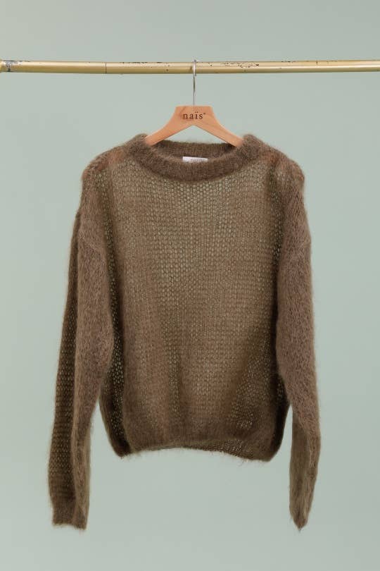NAÏS PARIS - Wholesale Knit Sweater - Women's - Round neck long sleeve sweater in 80% kid mohair23