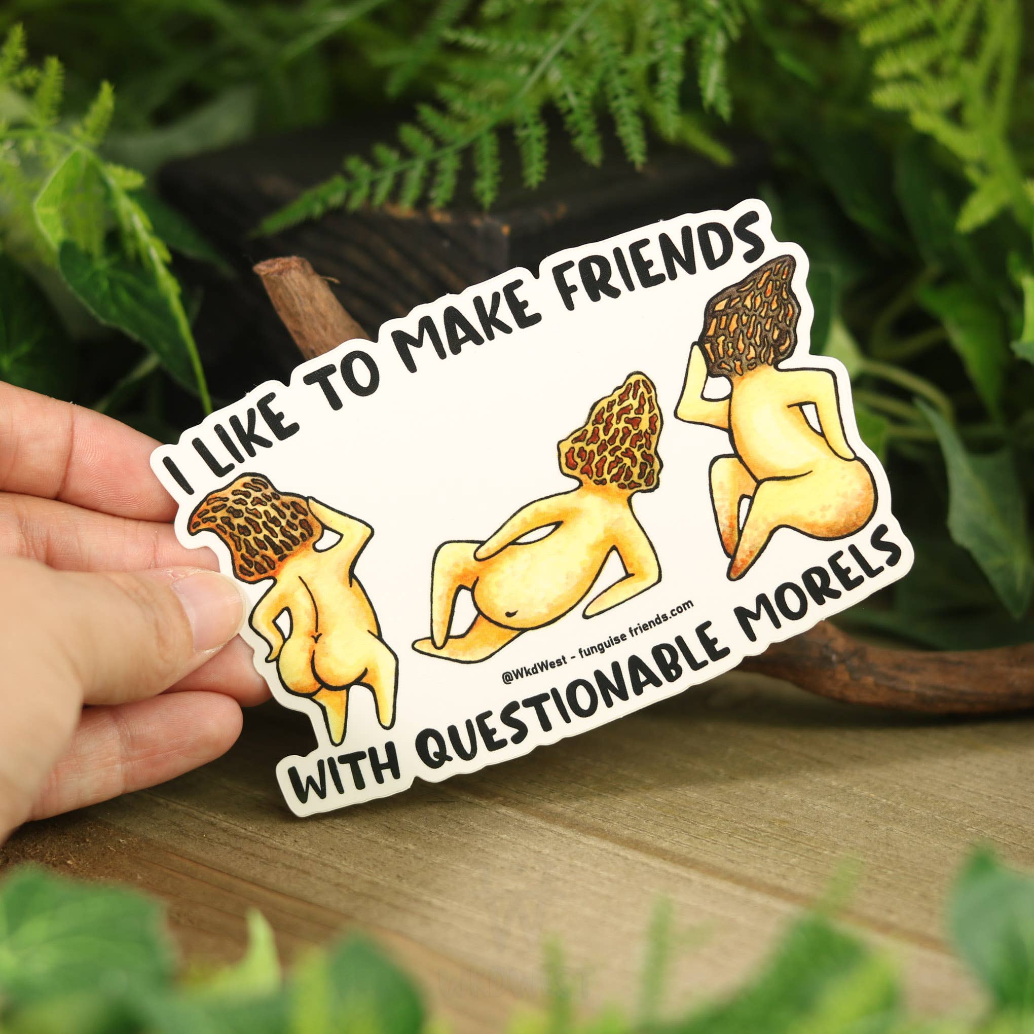 Funguise Friends by WkdWest - Wholesale Sticker - Vinyl Funguise® Bumper Sticker - Questionable Morels1