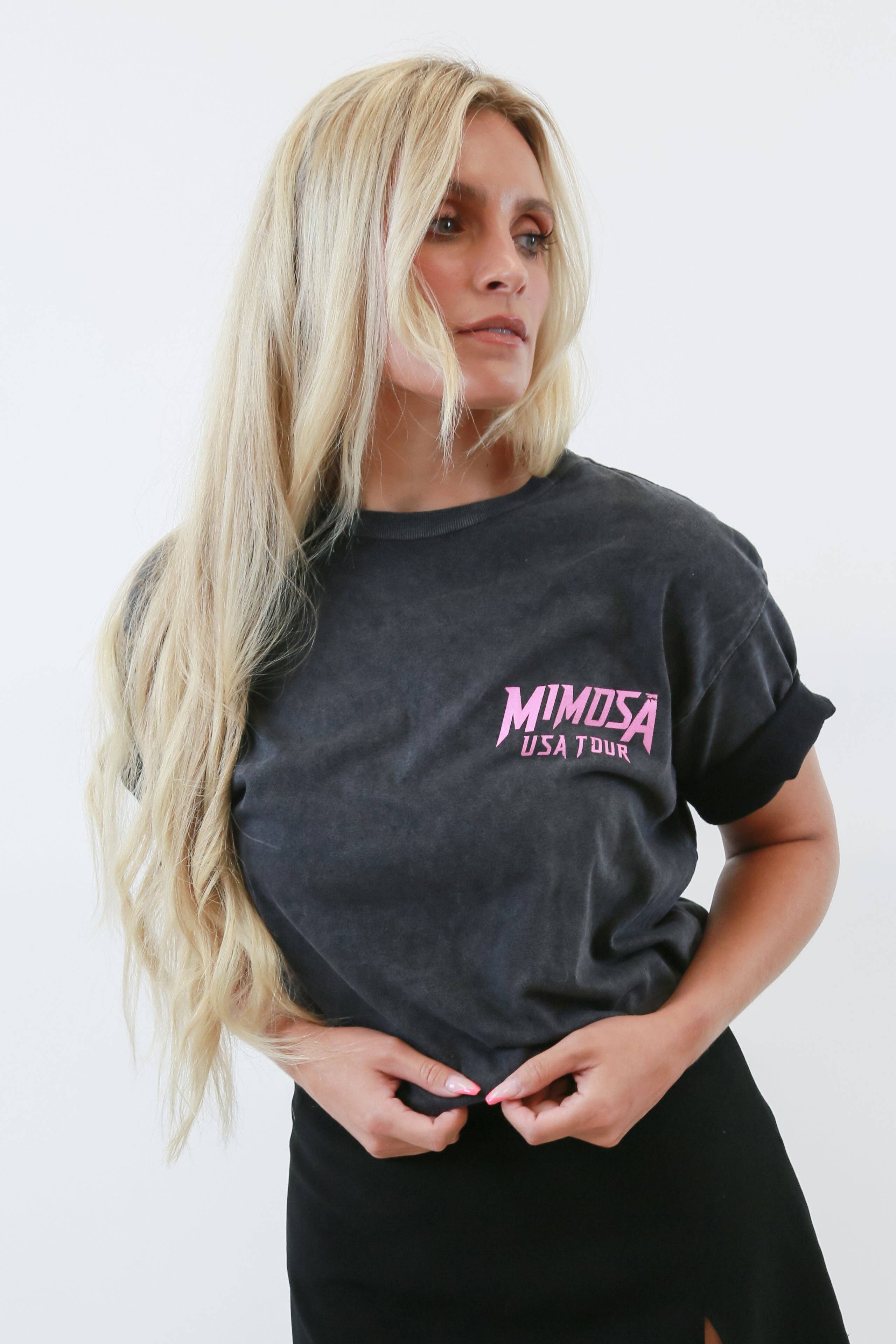 House of Lulu - Wholesale T-shirt met print - Dames - Extra groot vintage T-shirt van Mimosa USA Tour1