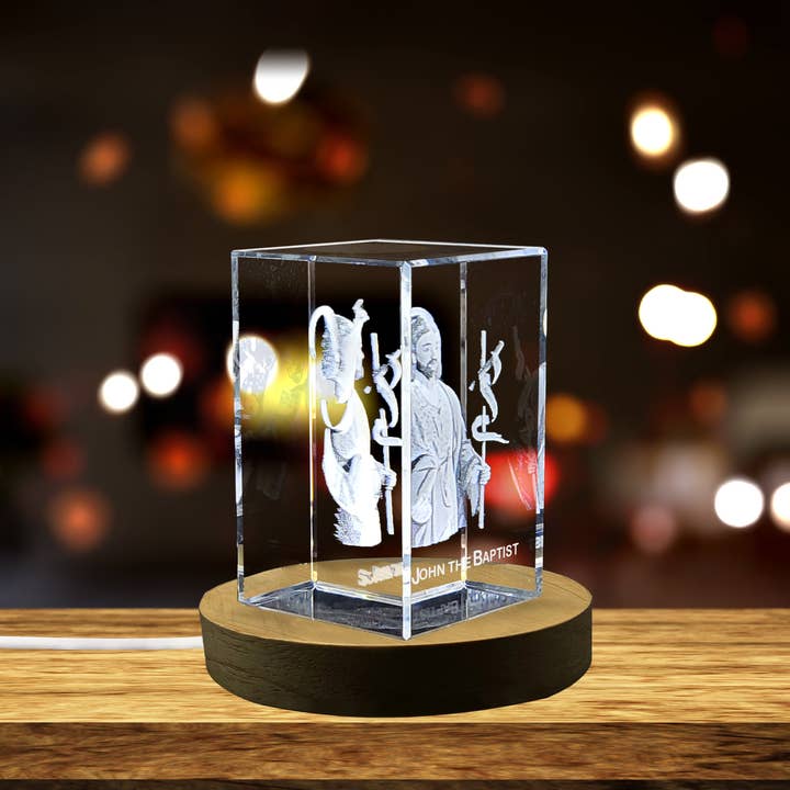 AB Crystal Collection – Objeto de mesa decorativo por atacado – Reconhecimento St. Escultura de Cristal Divino João Batista1