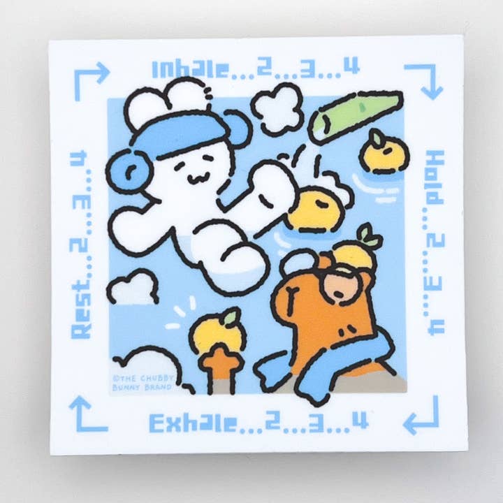 Vinylsticker met doosademhalingstechniek voor wholesale door The Chubby Bunny Brand
