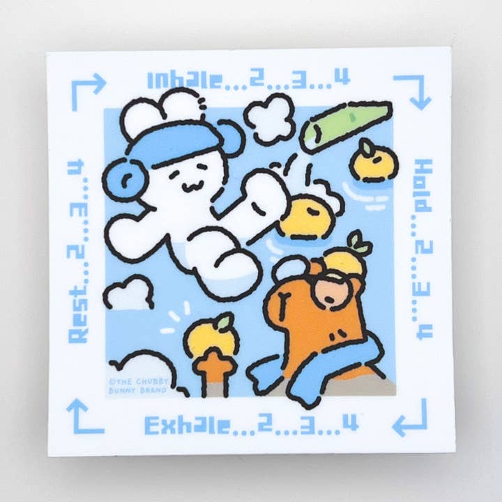 Box Breathing Technique Vinyl Sticker for wholesale by The Chubby Bunny Brand