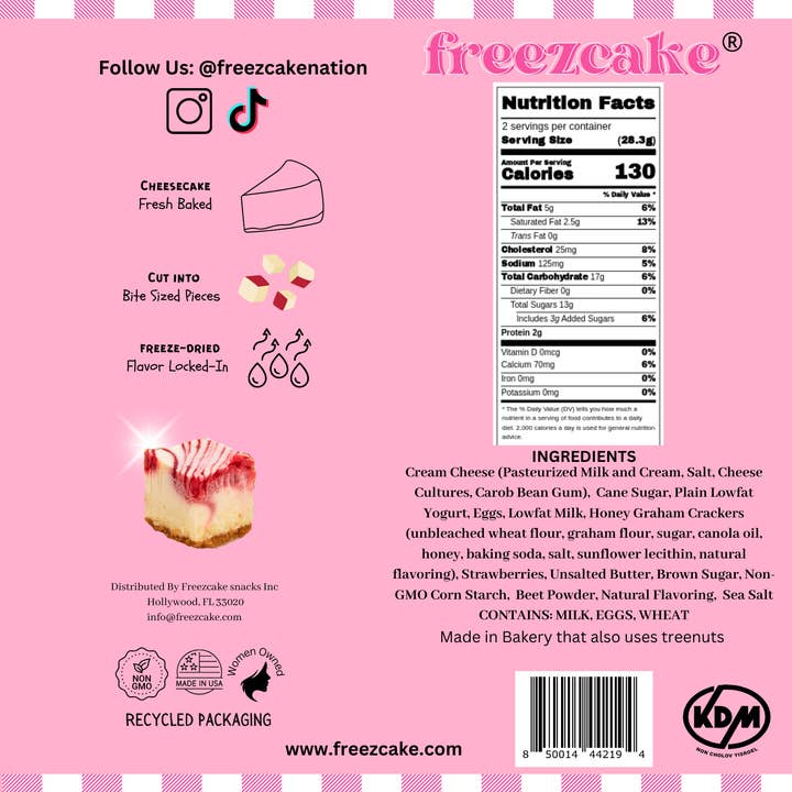 Freezcake - Wholesale Cake - Strawberry Freeze Dried Cheesecake Bites2