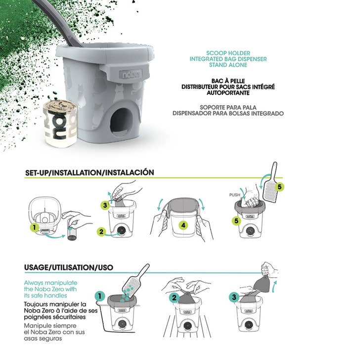 Noba Animal Co. - Wholesale Pet Poop Bag Dispenser - Noba Zero - Cat litter Waste Management System