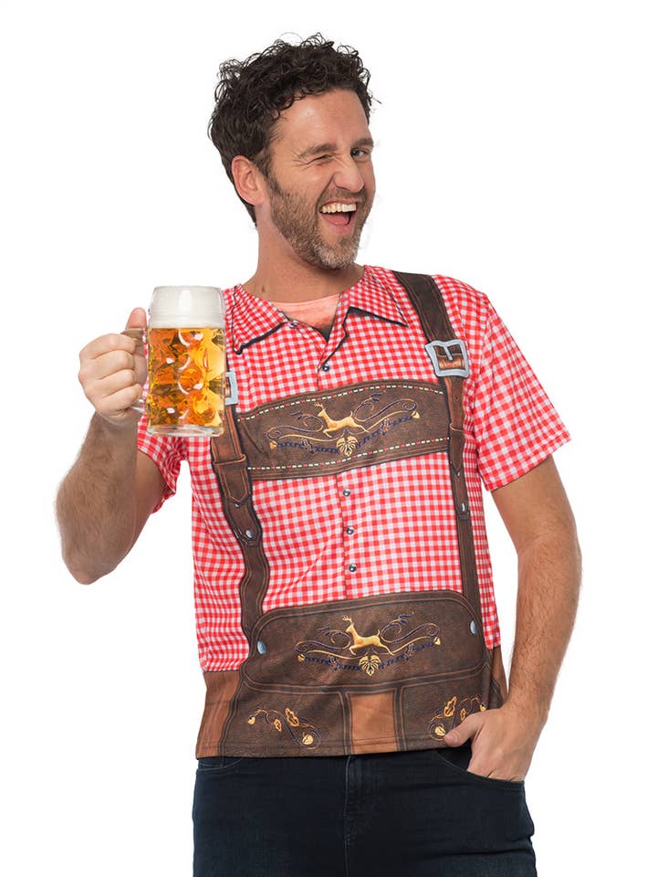 Lederhose T-shirt Traditional - Party Costume for wholesale by Partychimp