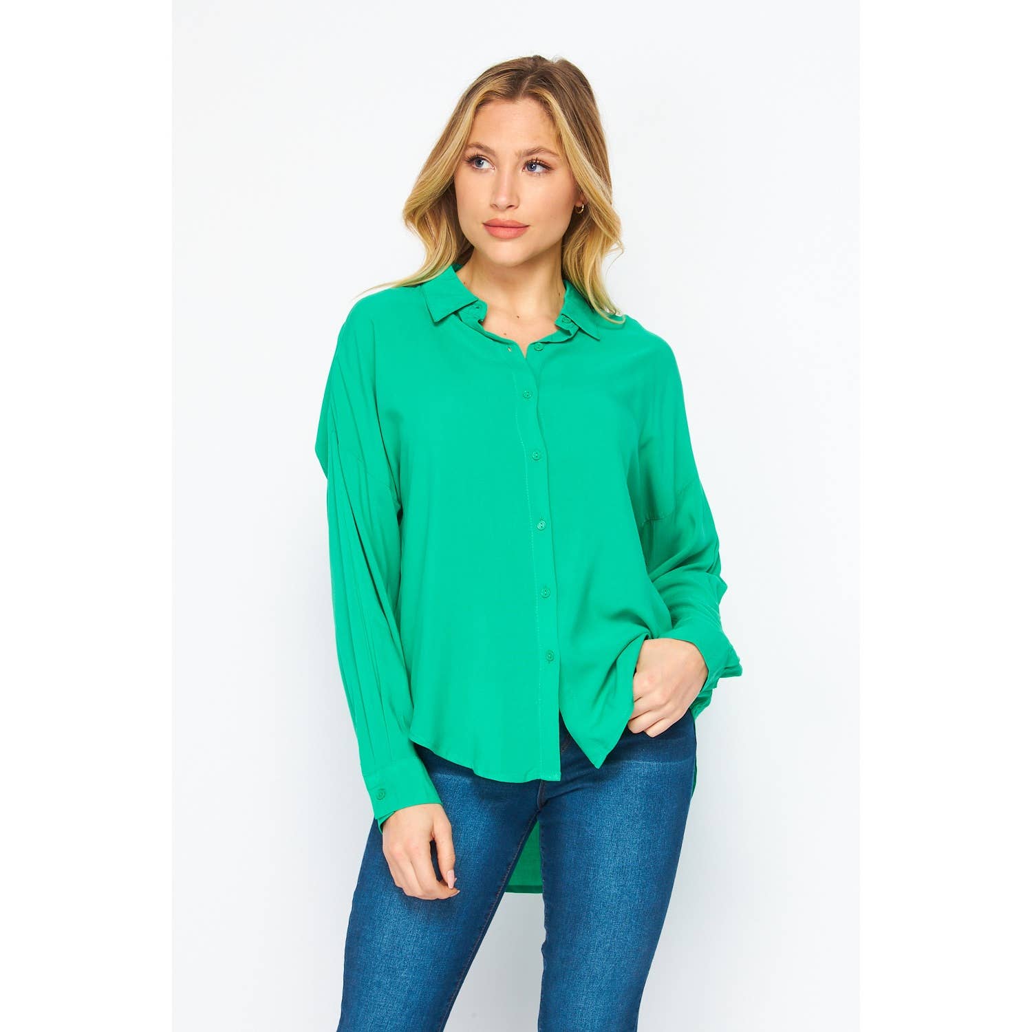 Timeless - Vente Chemise à col boutonné – femme - CHEMISE BOUTONNÉE SURDIMENSIONNÉE À MANCHES LONGUES9