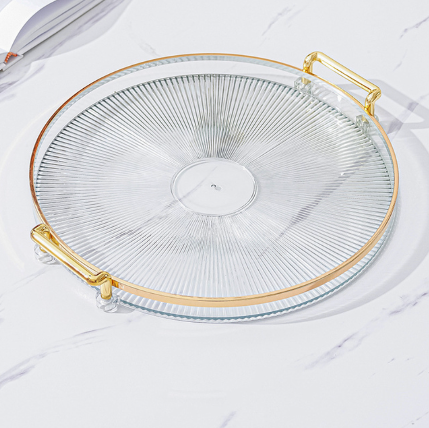 Homerely (We Cover All Import Duties) - Vendita all'ingrosso Vassoi decorativi - Vassoio portaoggetti decorativo con doppia maniglia3