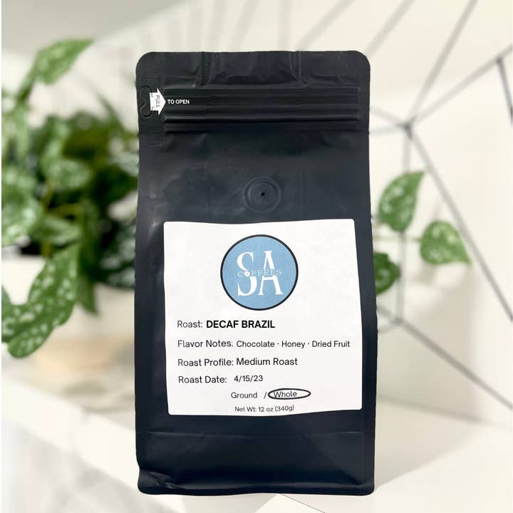 Decaf Brazil 12oz for wholesale by SA Coffees