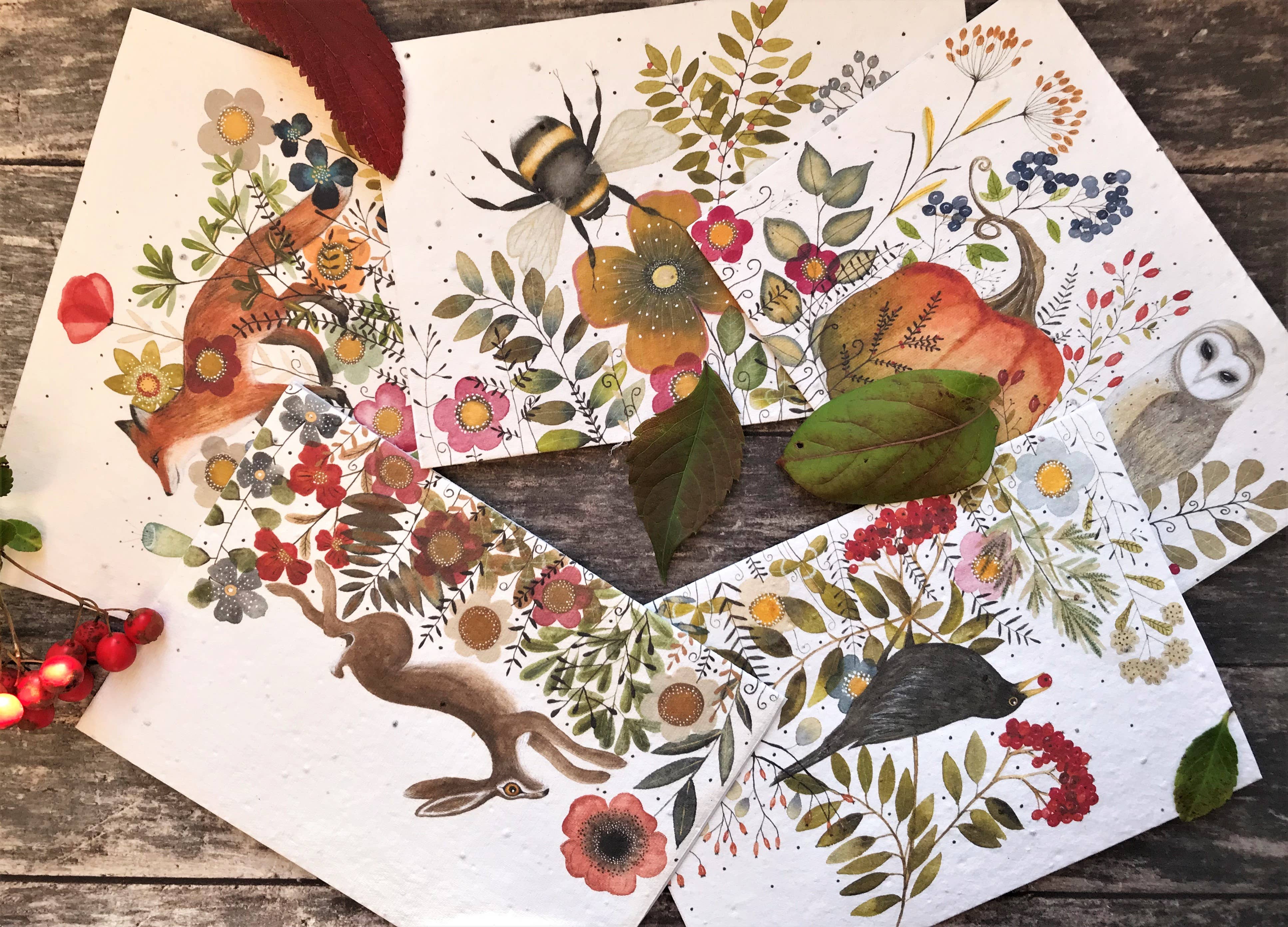 Erika's Whimsical Art – wholesale Birthday card – Plantable Seed Paper Birthday Card, Blank Inside10