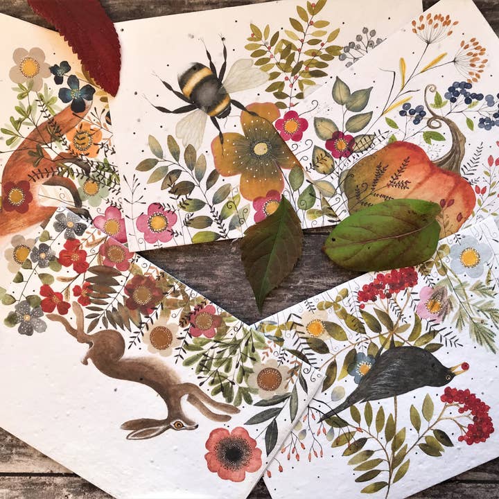 Erika's Whimsical Art – wholesale Birthday card – Plantable Seed Paper Birthday Card, Blank Inside10