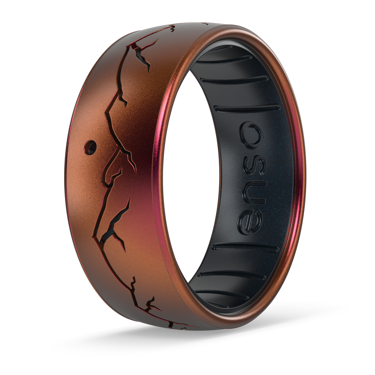 Enso Rings - Wholesale Band/Stacked Ring - Etched Raw Ring - Daybreak - Poseidon/Black Pearl0