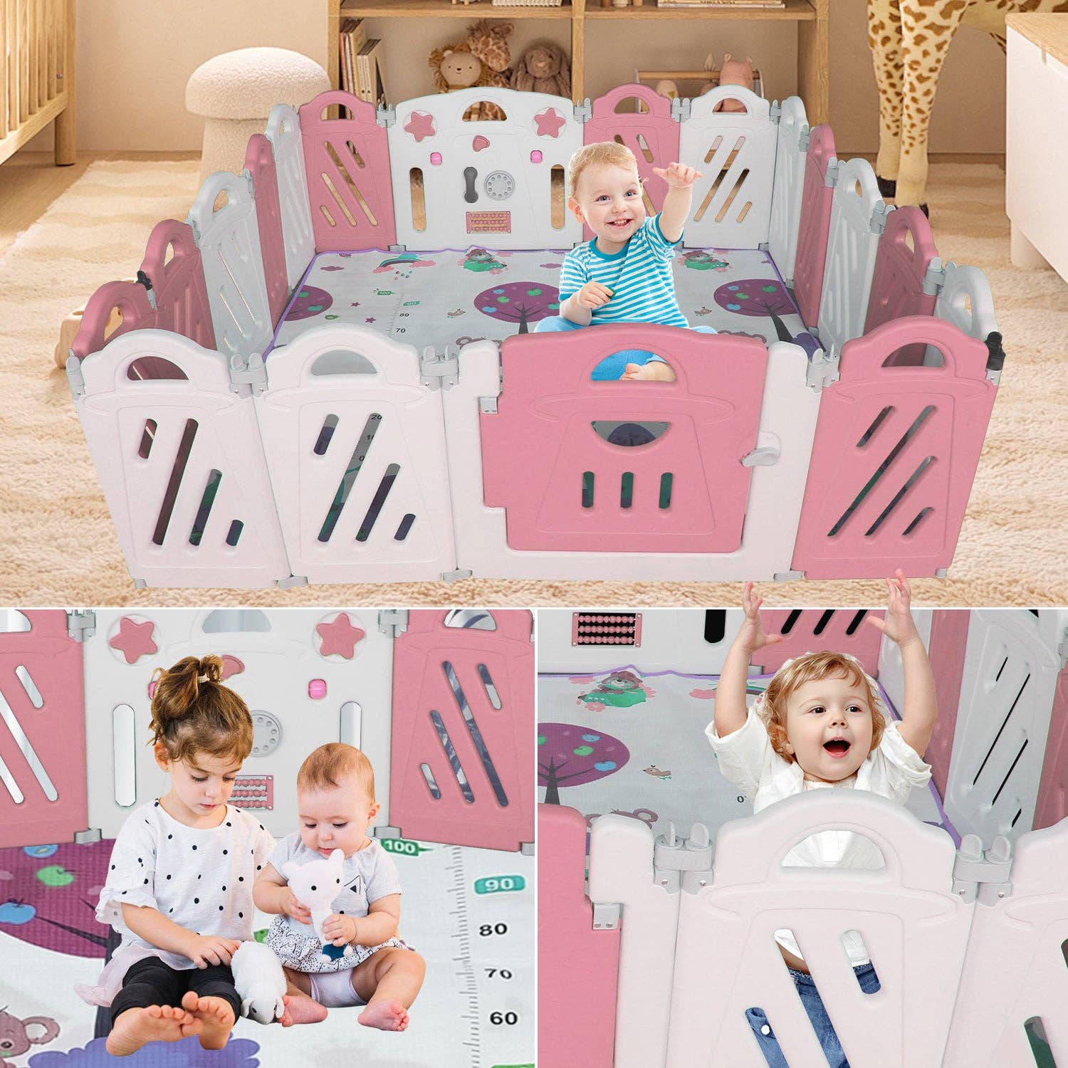 39F Inc. - Wholesale Toy Set - Kids - Foldable 16+2 Panel Baby Playpen with Safety Gate5