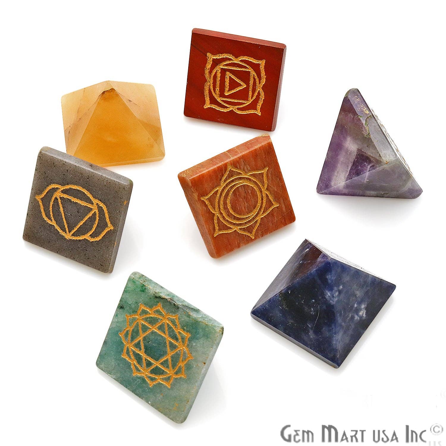GemMartUSA - Venta al por mayor Piedras/cristales espirituales - Lote de 7 chakras, pirámide curativa, piedras de meditación espiritual4