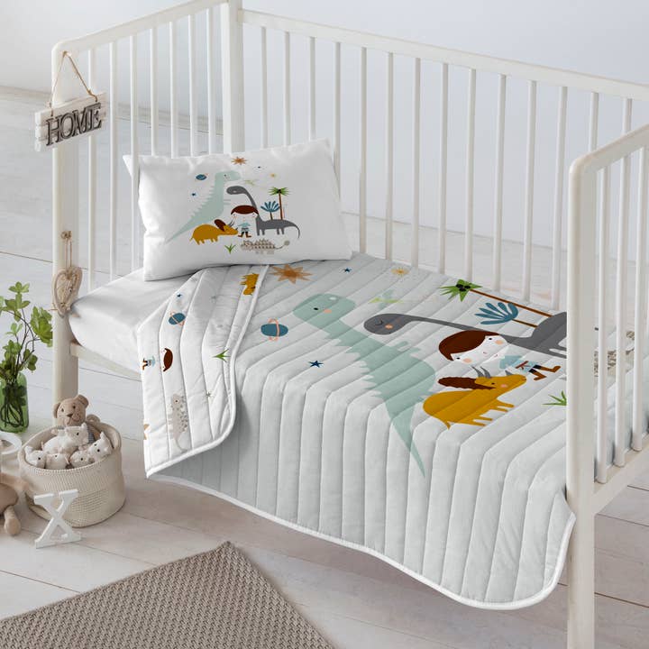 REVERSIBLE CRIB BOUTI QUILT HEI - DINOS for wholesale by Creaciones Euromoda SL (Naturals Home)