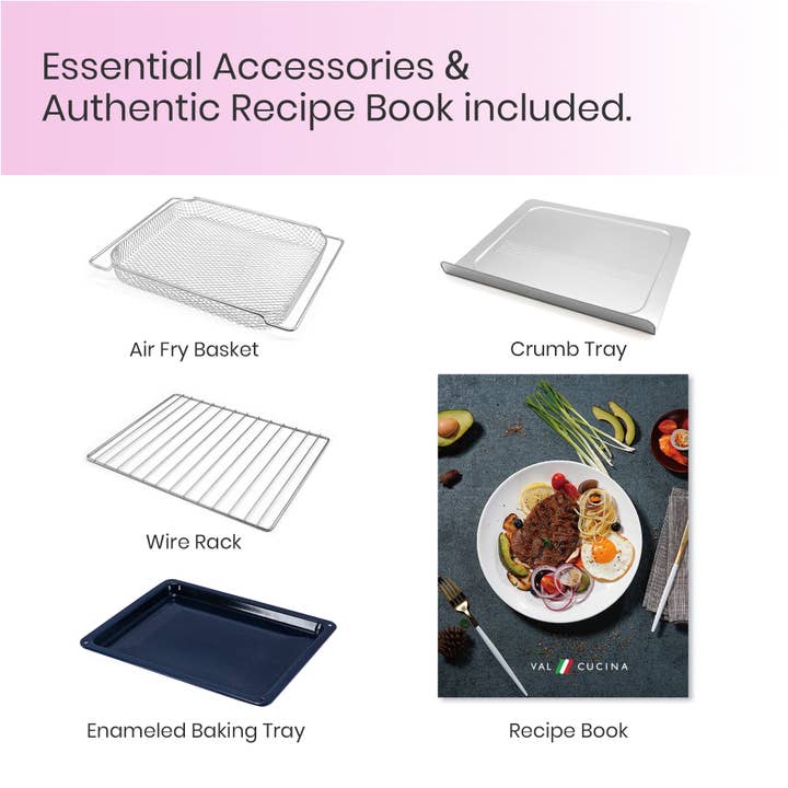 VAL CUCINA - Wholesale Kitchen Appliance - VAL CUCINA 10-in-1 Air Fryer Toaster Oven- Classic Pink19