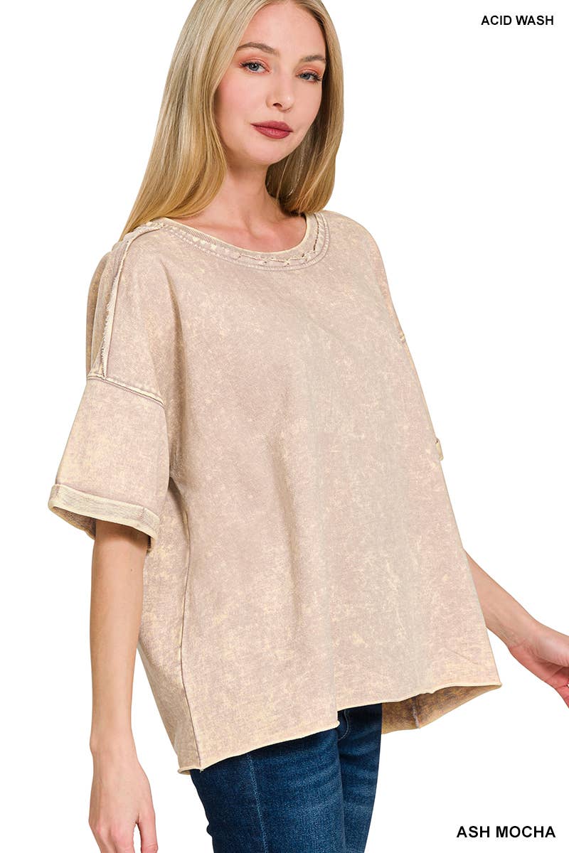 Vanilla Monkey - Wholesale Knit Top - Women's - French Terry Acid Washed Tee Shirts9