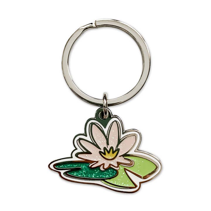 Water Lily Enamel Keychain for wholesale by 7th & Palm