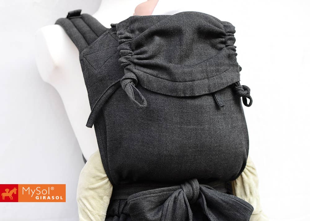 Girasol - Wholesale Baby Wrap/Sling - MySol Simple Black baby carrier, plain, black, handwoven0