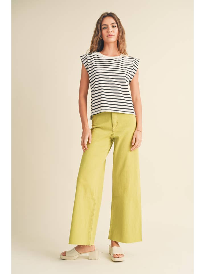 MIOU MUSE - Vente Jean – femme - Pantalon en denim droit à jambes larges MMP62327