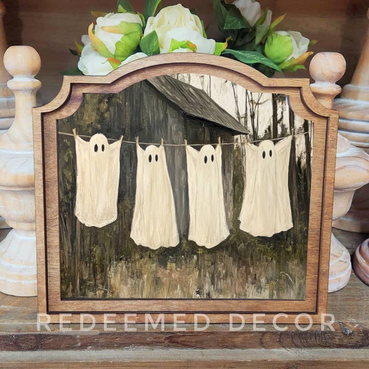 Redeemed Decor - Wholesale Decorative Tabletop Object - Provincial Ghost Laundry Framed Art