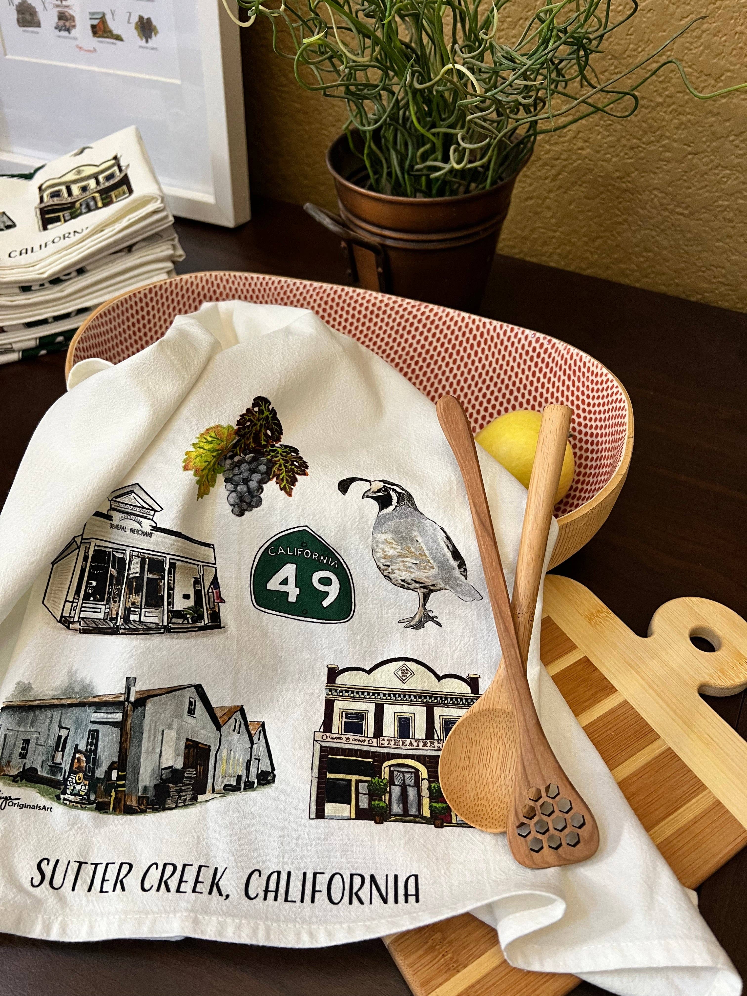 PriyaOriginalsArt - Wholesale Tea Towel - Sutter Creek Flour Sack Tea Towel1