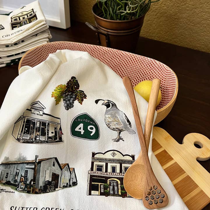 PriyaOriginalsArt - Wholesale Tea Towel - Sutter Creek Flour Sack Tea Towel1