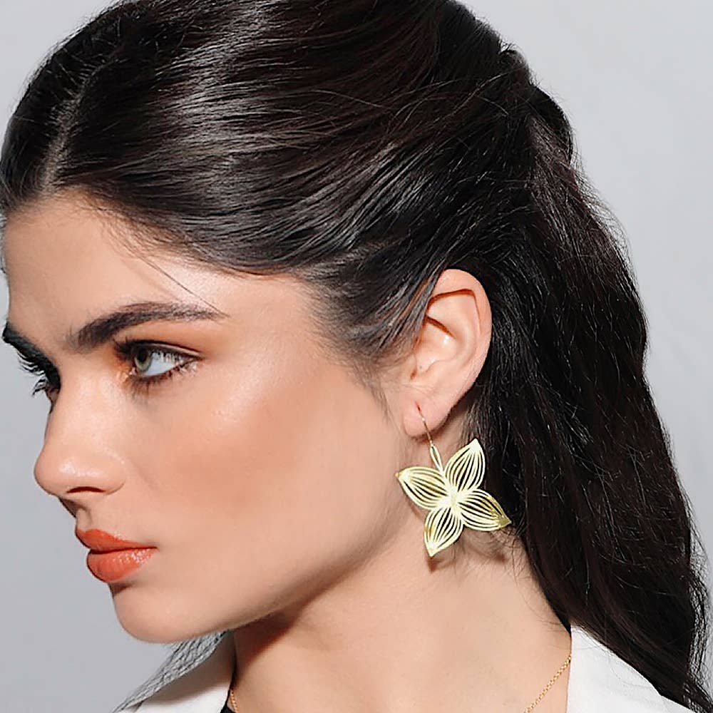 RAS - Vente Boucles d'oreilles pendantes - Boucles d'oreilles Courtes Dorées Life2