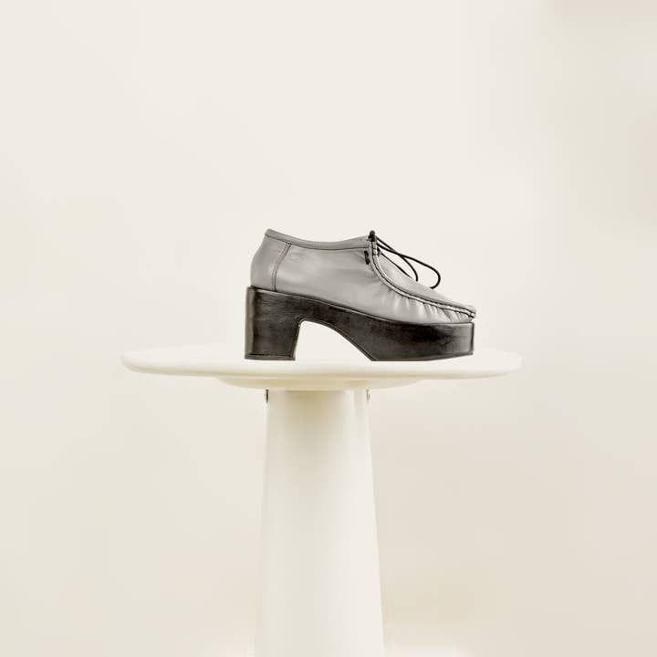 Ada - Grey Platform loafers for wholesale by Maliko