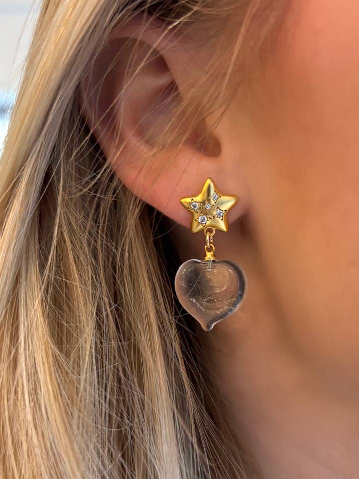 Ophelia Heart Stud Earring for wholesale by Nora James jewelry