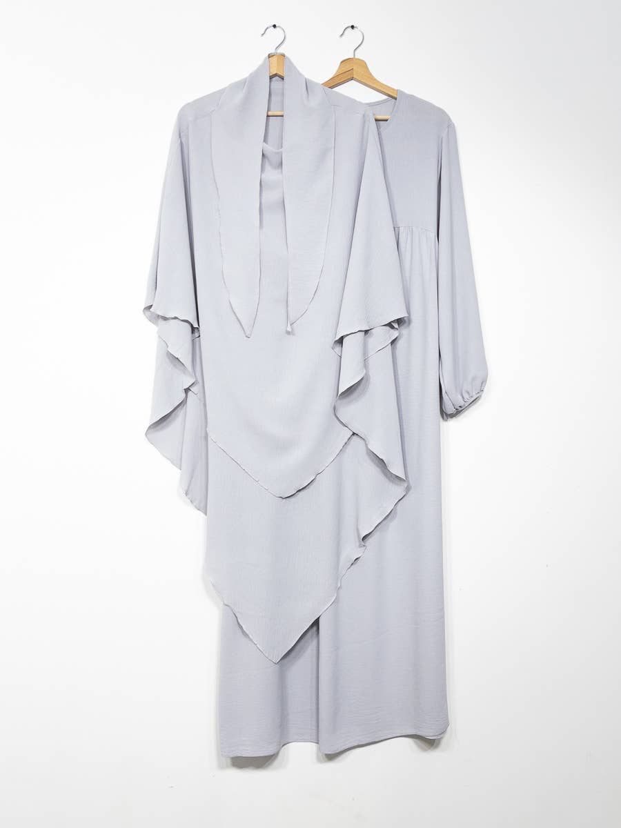 IDEAL OUTFIT - Wholesale Kaftan - Dames - 2-delige khimar en abaya set in jazzstijl ref:e2326+2501jazz42