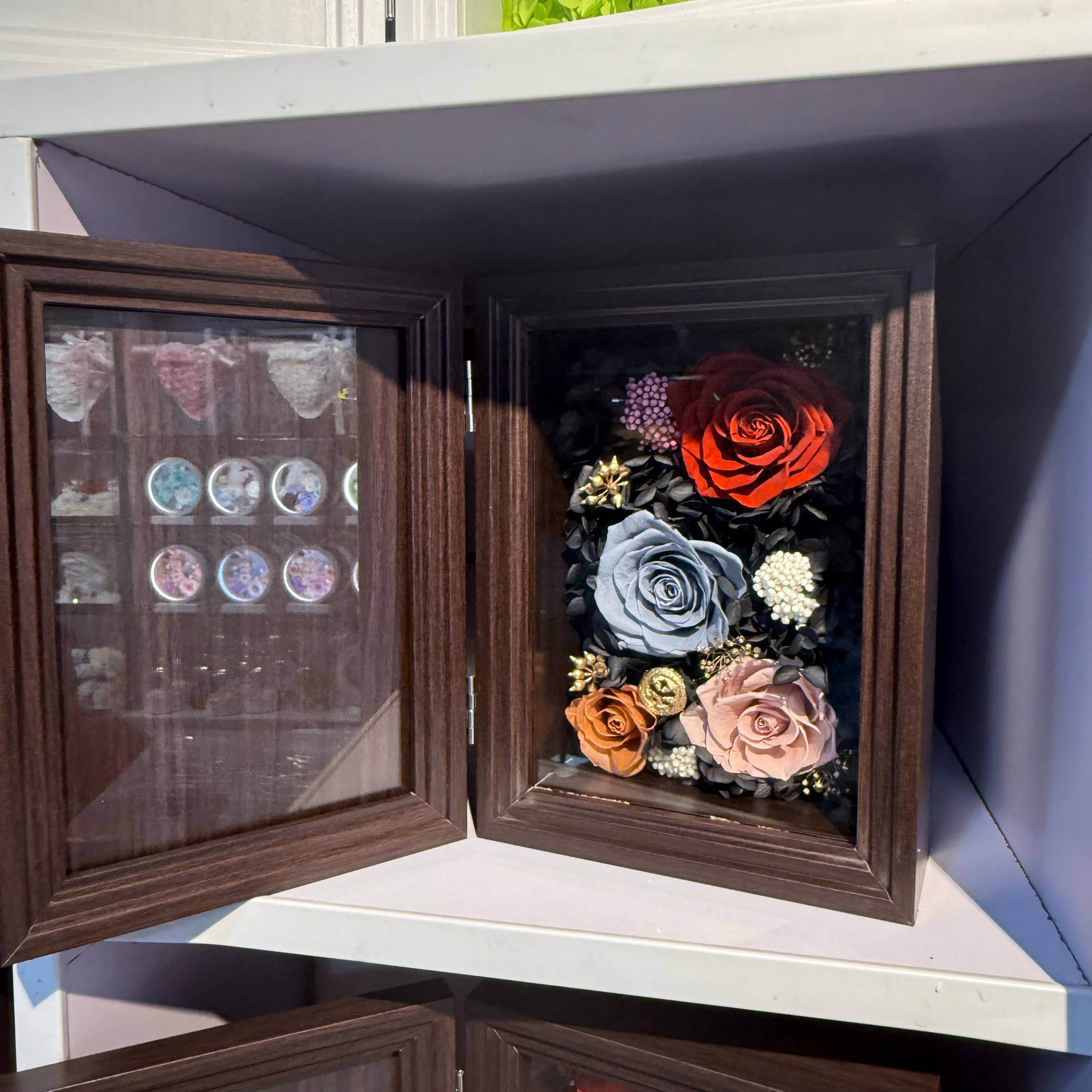 Effiliving – wholesale Picture frame – Preserved Flower Photo Frame Gift Box – Purple Pink Roses5