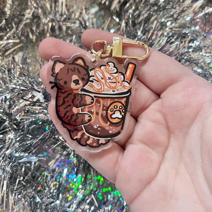 Woolblossom - Wholesale Keychain - Women's - Kitty Frappe ~ Acrylic Charms4