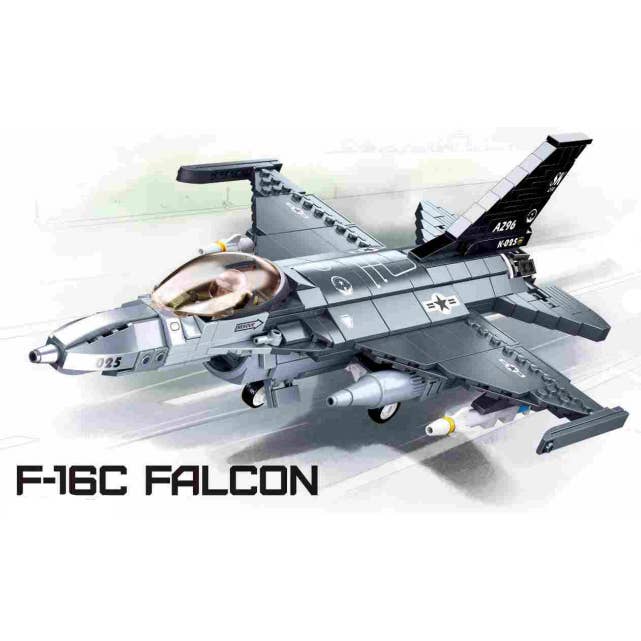 Texas Toy Distribution - Wholesale Toy Plane - Kids - Model Bricks F-16C Falcon Fighter Jet Brick Kit (521 pcs)