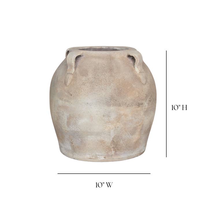 Luxe B Co - Wholesale Vase - Blanc Beige Wash Vase Pot With Handles Large11