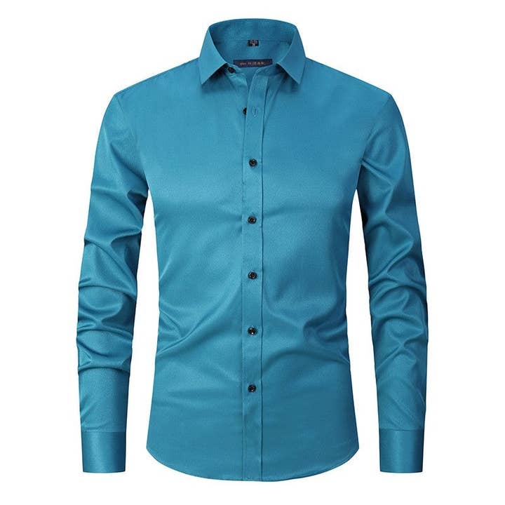 Sheer Trend – wholesale Skjortor – Herr – Stilren figursydd enfärgad skjorta