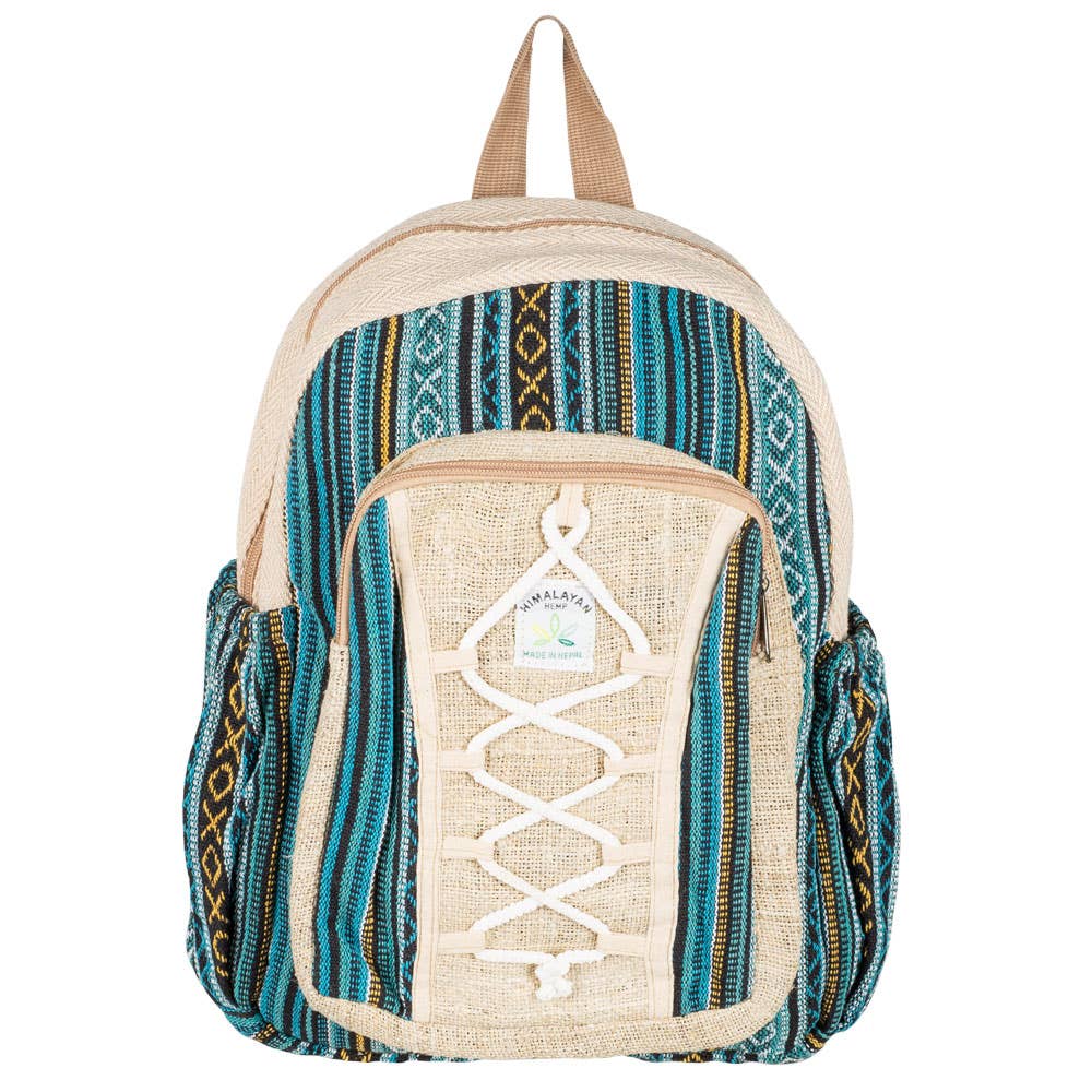 Benjamin International - Wholesale Backpack - Unisex - Blue Tones Hemp Backpack2
