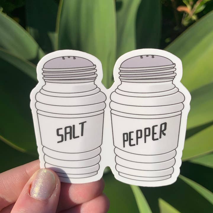 Vintage Salt and Pepper Set Sticker/Magnet for wholesale by Extremely Retro