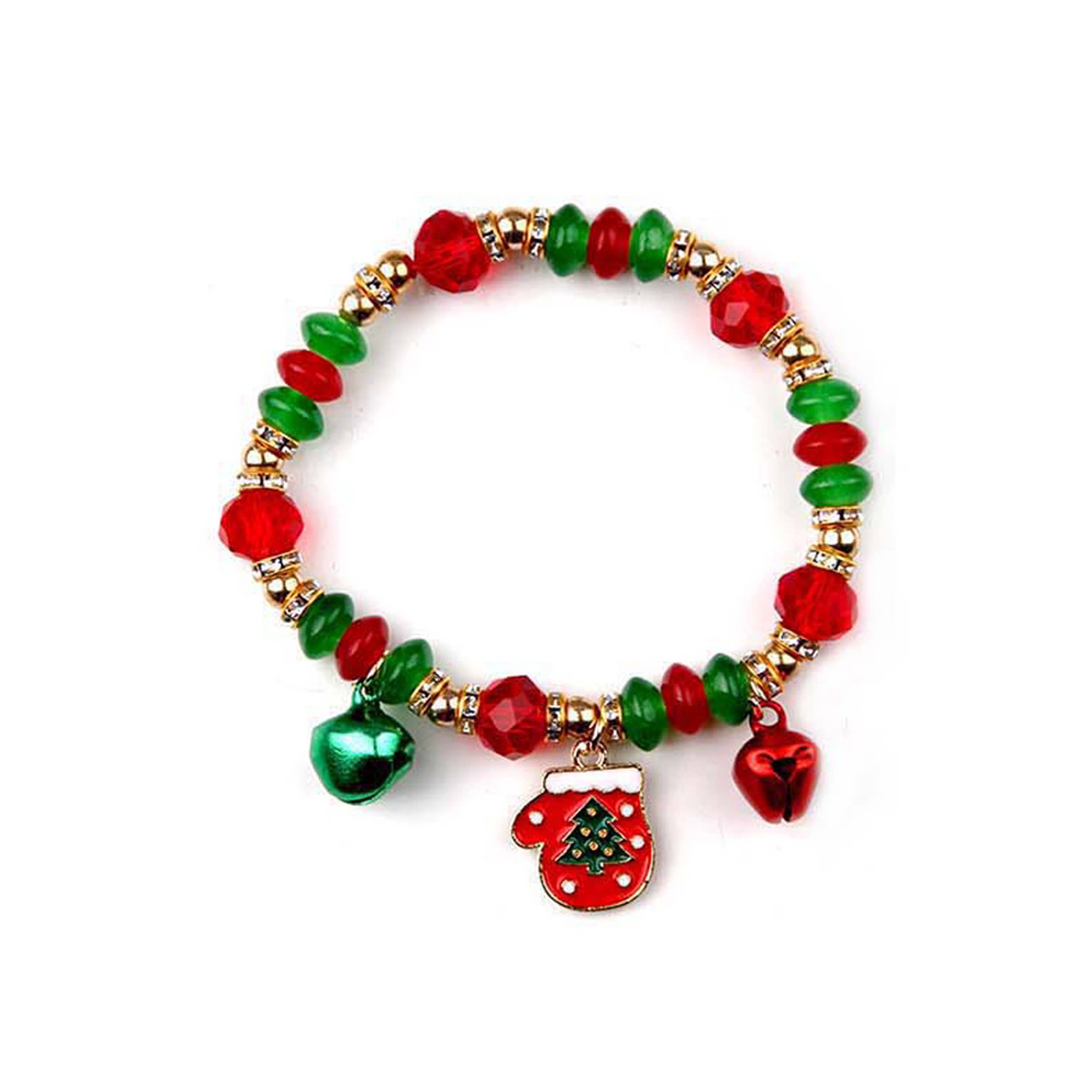 Loogai - Wholesale Beaded Bracelet - Kids - Santa Charm Beaded Stretch Bracelets For Kids - Assorted2